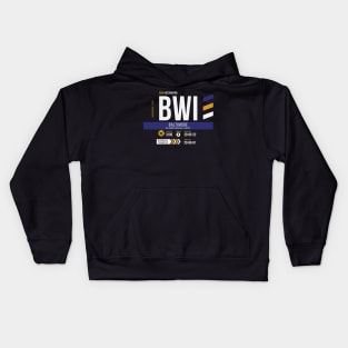 Vintage Baltimore BWI Airport Code Travel Day Retro Air Travel Kids Hoodie